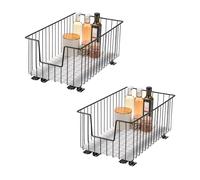 bremermann Lot de 2 paniers d'armoire de 30 cm de large avec étagère, tiroir de cuisine à extension complète avec rails télescopiques, idéal pour cuisine, salle de bain et chambre à coucher, en métal
