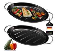 bremermann Lot de 2 poêles ovales anti-adhésives 39,5 x 20,5 cm