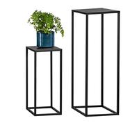 bremermann Lot de 2 supports de fleurs en métal - Colonne de fleurs moderne - Idéal pour le salon, le couloir et le bureau - Étagère peu encombrante pour décoration et plantes d'intérieur - En métal
