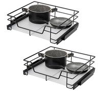 bremermann Lot de 2 tiroirs télescopiques - 60 cm avec étagère, tiroir de cuisine, à extension complète, avec rails télescopiques, idéaux pour la cuisine, la salle de bain et la chambre à coucher, en