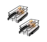 bremermann Lot de 2 tiroirs télescopiques de 30 cm avec étagère, tiroir de cuisine, à extension complète, avec rails télescopiques, idéaux pour la cuisine, la salle de bain et la chambre à coucher, en