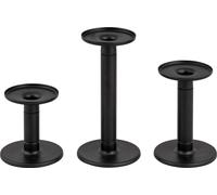 bremermann Lot de 3 bougeoirs 2en1, chandeliers, métal, noir mat