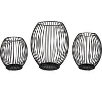 bremermann Lot de 3 bougeoirs, chandelier, bougie ronde, métal, noir