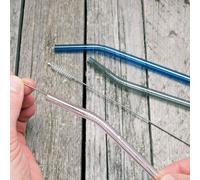 bremermann Lot de 6 pailles en Verre réutilisables avec 2 brosses de Nettoyage, Verre, coloré, 25 cm