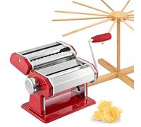 bremermann Machine à pâtes pour spaghetti, pâtes et lasagnes avec séchoir à pâtes en bambou (rouge)