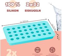 bremermann Moule à 32 boules de glace en silicone, set de 2 // 2 pièces pour 32 petites boules de glace d'environ Ø 1,7 cm chacune // Machine à glace
