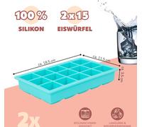 bremermann Moule à glaçons en silicone pour 15 glaçons, set de 2 // 2 pièces pour 15 glaçons chacun env. 3 x 3 cm // Machine à glaçons