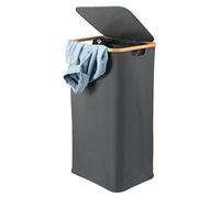 bremermann Panier à linge, poubelle à vêtements avec sac à linge amovible et couvercle, env. 100 l (Gris)