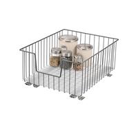 bremermann Panier Coulissant pour Armoire, Largeur 40 cm, avec Tablette, Rails télescopiques, Panier Coulissant idéal pour la Cuisine et la Salle de Bain, en métal (Gris)