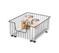 bremermann Panier Coulissant pour Armoire, Largeur 40 cm, avec Tablette, Rails télescopiques, Panier Coulissant idéal pour la Cuisine et la Salle de Bain, en métal (Noir)