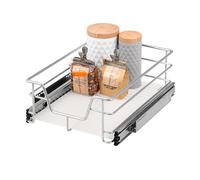 bremermann Panier coulissant pour armoire, largeur 40 cm, avec tablette, rails télescopiques, panier coulissant idéal pour la cuisine et la salle de bain, en métal (Chrome)