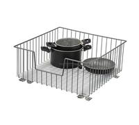 bremermann Panier coulissant pour armoire, largeur 50 cm, avec étagère, à monter ultérieurement, avec rails télescopiques, idéal pour cuisine, salle de bain & chambre à coucher, en métal (Gris)