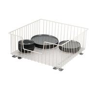 bremermann Panier coulissant pour armoire, largeur 50 cm, avec étagère, à monter ultérieurement, avec rails télescopiques, idéal pour cuisine, salle de bain & chambre à coucher, en métal (Blanc crème)