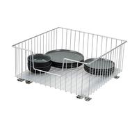 bremermann Panier coulissant pour armoire, largeur 50 cm, avec étagère, à monter ultérieurement, avec rails télescopiques, idéal pour cuisine, salle de bain & chambre à coucher, en métal
