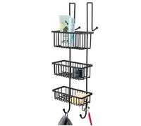 bremermann Panier de douche à suspendre au-dessus de la paroi de douche, étagère de salle de bain avec 3 paniers et crochets - l'étagère de douche est résistante à la rouille et hydrofuge, en métal