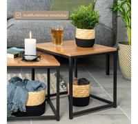 bremermann Panier de rangement, coton/paille tressée Ø 24 cm, noir