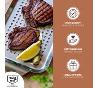 bremermann Plaque de gril en acier inoxydable, set de 2 (32 x 1,5 x 18,5 cm), panier de gril