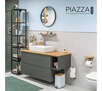 bremermann Plateau d'angle en Verre pour Salle de Bain Piazza en Acier Inoxydable Mat et Verre
