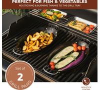 bremermann Poêle à griller pour poisson, set de 2, ovale, antiadhésive, 39,5 x 20,5 cm