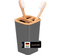bremermann Porte-brosse à dents CALVI en bambou et plastique | Porte-ustensiles