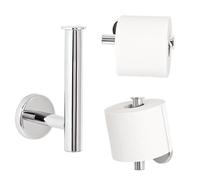 bremermann Porte-Papier Toilette 2 en 1 - Gamme pour Salle de Bains Lucente en INOX chromé