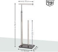 bremermann Porte-rouleau de WC sur pied 2en1, porte-rouleau de rechange, socle en verre en acier inoxydable