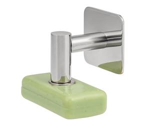 bremermann Porte-savon avec aimant - Savon à suspendre librement, fixation adhésive uniquement, acier inoxydable (brillant)