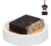 bremermann Porte-savon SEGNO en bambou et plastique | Porte-savon pour savon en pain, blanc