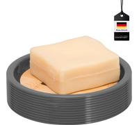 bremermann Porte-savon SEGNO en bambou et plastique | Porte-savon pour savon en pain, gris