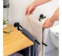 bremermann Porte-Serviette - Gamme pour Salle de Bains Piazza en INOX Mat, pivotant (noir)