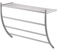bremermann Porte-serviettes avec étagère 2en1, 3 barres porte-serviettes, 56 x 43,5 cm, gris