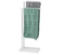 bremermann Porte-serviettes sur pied indépendant, 2 barres, porte-serviettes, blanc