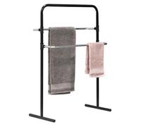 bremermann Porte-serviettes sur pied indépendant, 2 barres, porte-serviettes, noir