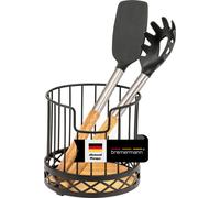 bremermann Porte-ustensiles de cuisine avec bambou, porte-couverts, Ø 15,5 x 15 cm