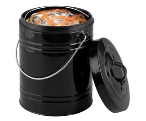 bremermann Poubelle à Compost avec Seau intérieur de 5 litres - Filtre à Charbon Actif - Poubelle Bio (Noir)