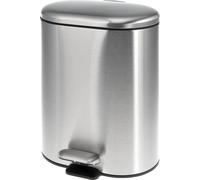 bremermann Poubelle à pédale BARBENA - 6 litres // Acier inox Anti-traces de doigts Softclose // Poubelle à déchets Poubelle cosmétique (inox)