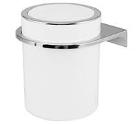 bremermann poubelle cosmétique ronde SAVONA avec couvercle basculant et patins EVA anti-rayures, avec support mural pour collage ou perçage, en plastique, capacité de 5,5 litres (blanc)
