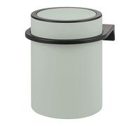 bremermann Poubelle de salle de bain ronde Savona avec surface douce au toucher et support mural à coller ou à percer, avec couvercle basculant, poubelle en plastique, capacité de 5,5 l, sauge