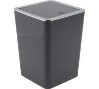 bremermann Poubelle de salle de bain Savona avec couvercle basculant, poubelle salle de bain, matière plastique, 5,5 litres (gris, anguleux)
