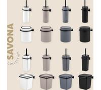 bremermann Poubelle de salle de bain Savona avec couvercle basculant, poubelle salle de bain, matière plastique, 5,5 litres (blanc, anguleux)