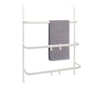 bremermann Rangement de Porte Suspendu, Porte-Serviette de Porte avec 4 Crochets Pratiques (Blanc)