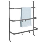 bremermann Rangement de Porte Suspendu, Porte-Serviette de Porte avec 4 Crochets Pratiques (Gris)