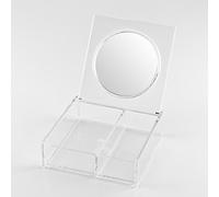 bremermann Rangement pour Maquillage, Rangement pour Maquillage avec 2 Compartiments, Miroir sur Le Couvercle