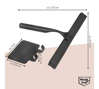 bremermann Salle de bain série PIAZZA BLACK TAPE - raclette de douche sans percer - avec pastille adhésive, support de sèche-cheveux en inox noir mat