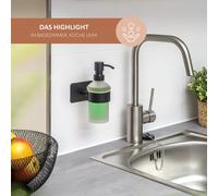 bremermann Salle de bain série PIAZZA BLACK - tête de pompe de rechange pour distributeur de savon, set de 2, en inox noir