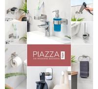 bremermann Salle de bain série PIAZZA TAPE - raclette de douche sans percer - avec pastille adhésive, support de sèche-cheveux en inox