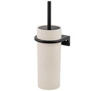 bremermann Savona Brosse WC ronde avec surface douce au toucher caoutchoutée avec support mural à coller ou percer et 1 tête de brosse de rechange - pour salle de bain et WC d'invités en plastique
