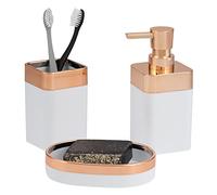 bremermann Savona Set de 3 pièces en plastique avec porte-savon, distributeur de savon, gobelet