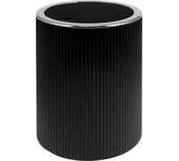 bremermann Seau à cosmétique gavello avec couvercle basculant | Seau de bain avec décor rainuré, plastique noir, 5,5 litres, rond