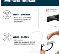 bremermann Seau à cosmétique rond SAVONA avec surface caoutchoutée soft-touch y compris support mural à coller ou à percer avec couvercle basculant & coussinets EVA contre les rayures, poubelle pour W